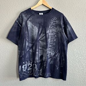 Knott’s Berry Farm XL Silver Bullet AOP Roller Coaster Cedar Fair Short Sleeve